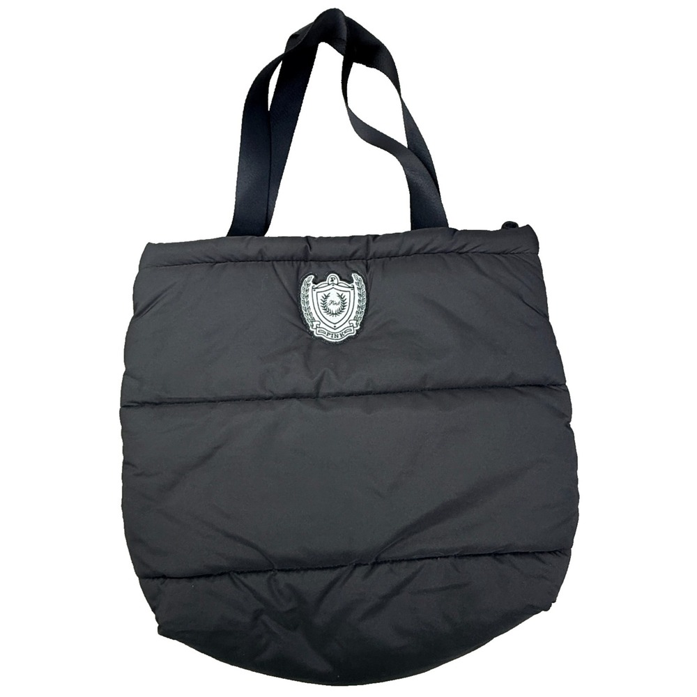 Victoria's Secret PINK Puffer Tote Bag Black Quilted Shoulder Bag Large